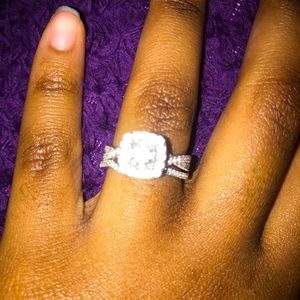 Wedding ring set. Real sterling silver CZ